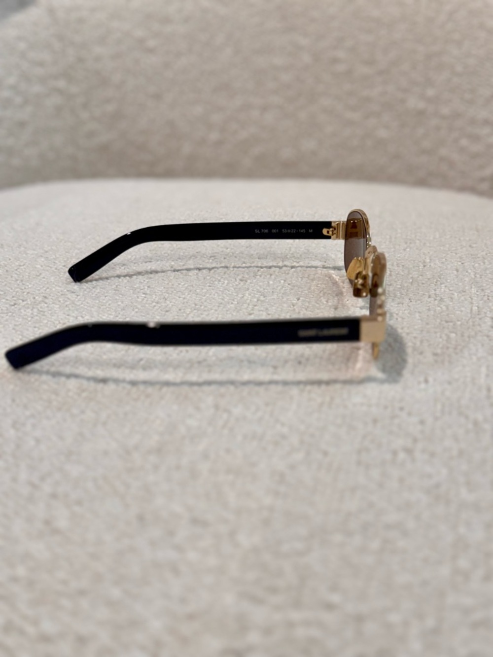 Yves Saint Laurent Gold Frame Sunglasses with Brown Lenses and Black Temples - Picture 11 of 12